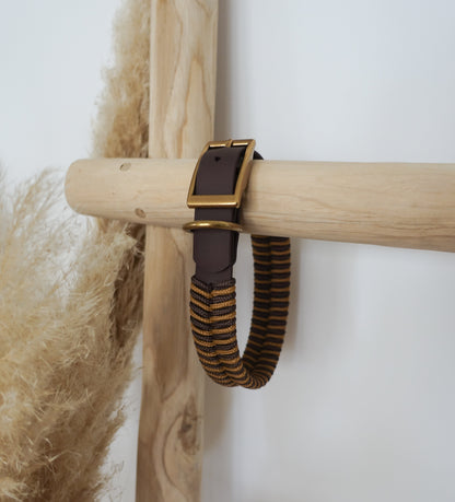 Biothane-Halsband "Grömitz" - Dunkelbraun x Karamell