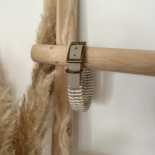 Biothane-Halsband "Grömitz" - Taupe x Creme