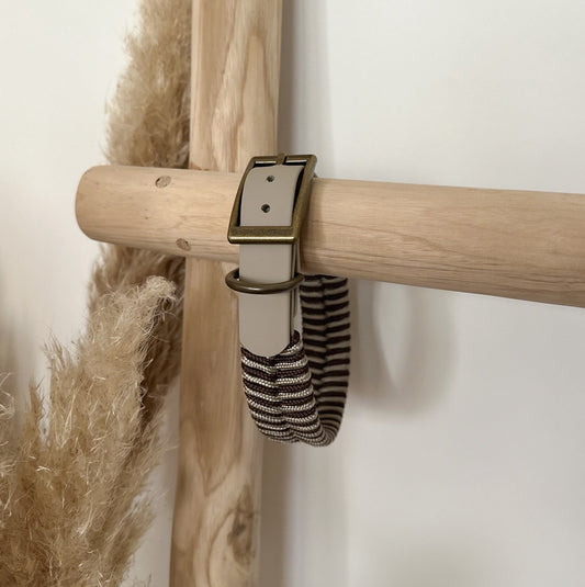Biothane-Halsband "Grömitz" - Taupe x Dunkelbraun